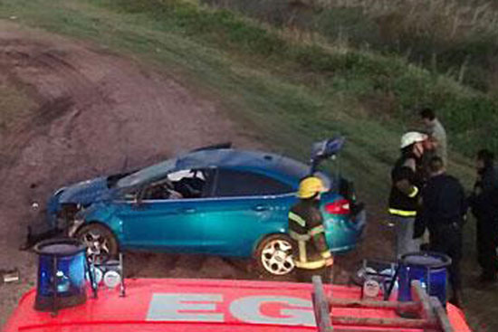  Vuelco con  suerte en el acceso a  Basavilbaso