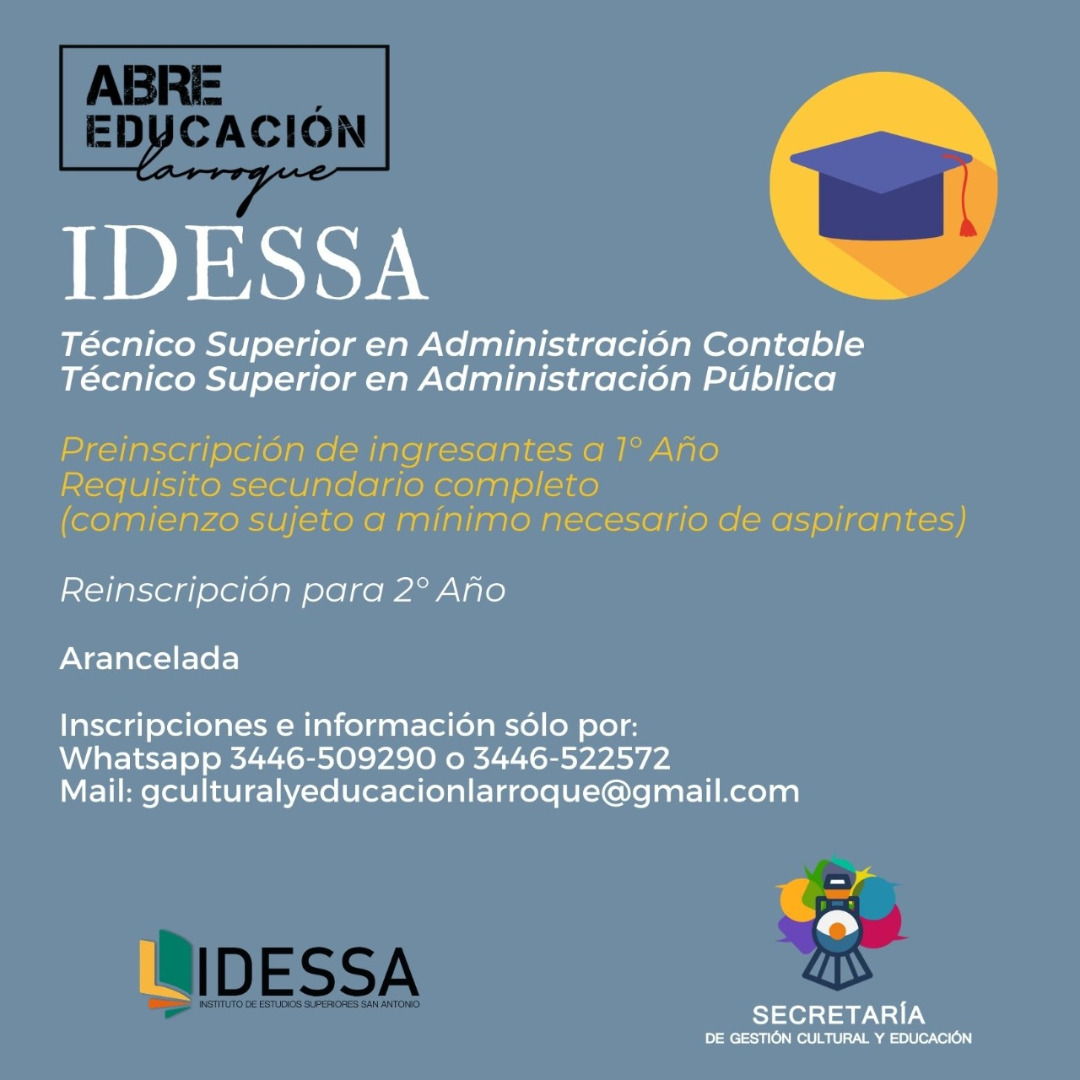 Está abierto la  inscripción a las  carreras del IDESSA