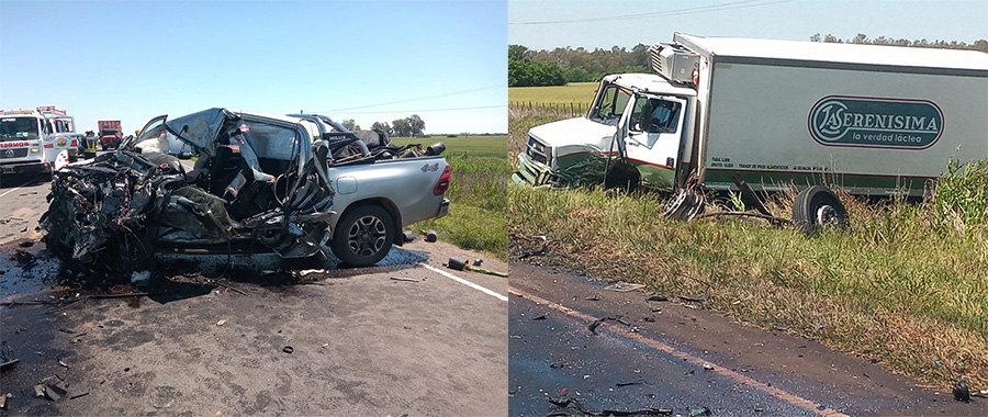 Siniestro vial en la RP 16 entre un camión y una camioneta