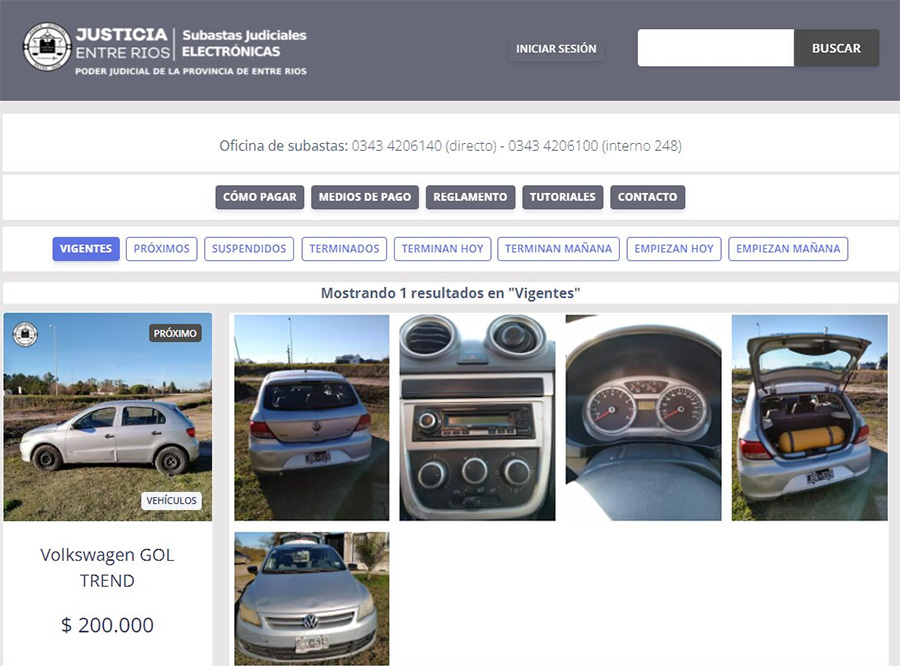 Primera subasta judicial electrónica en Entre Ríos
