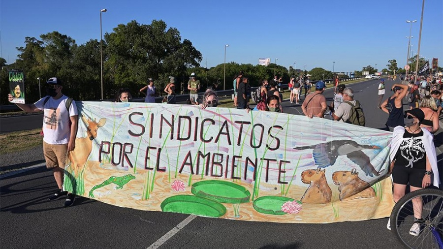 Ambientalistas cortaron el puente Victoria  Rosario por los incendios en los humedales