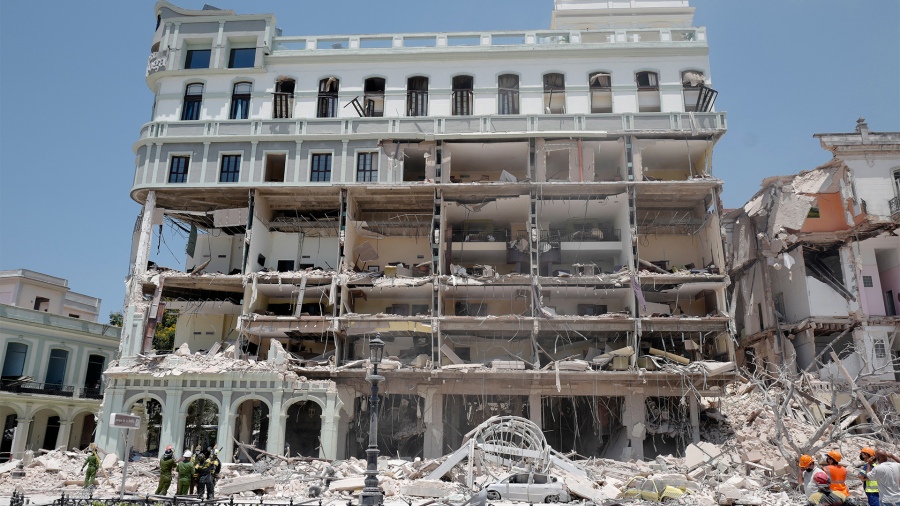Explosión en un hotel en La Habana: ocho muertos, 30 heridos y 13 desaparecidos
