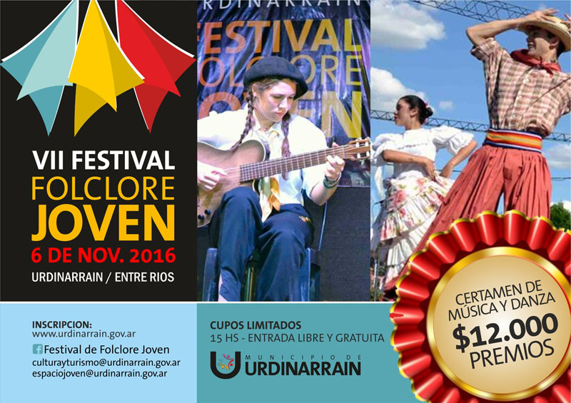   Urdinarrain  se proyecta  a la provincia con el VII  Festival de  folklore joven