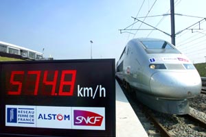 Tren francés de velocidad  mejora récord mundial