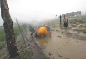 El huracán Humberto  azota la costa de Texas