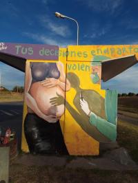 Crean corredor artístico sobre una ruta nacional para prevenir la violencia de género