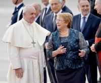 El papa Francisco llegó a Chile  en su sexta visita a la región