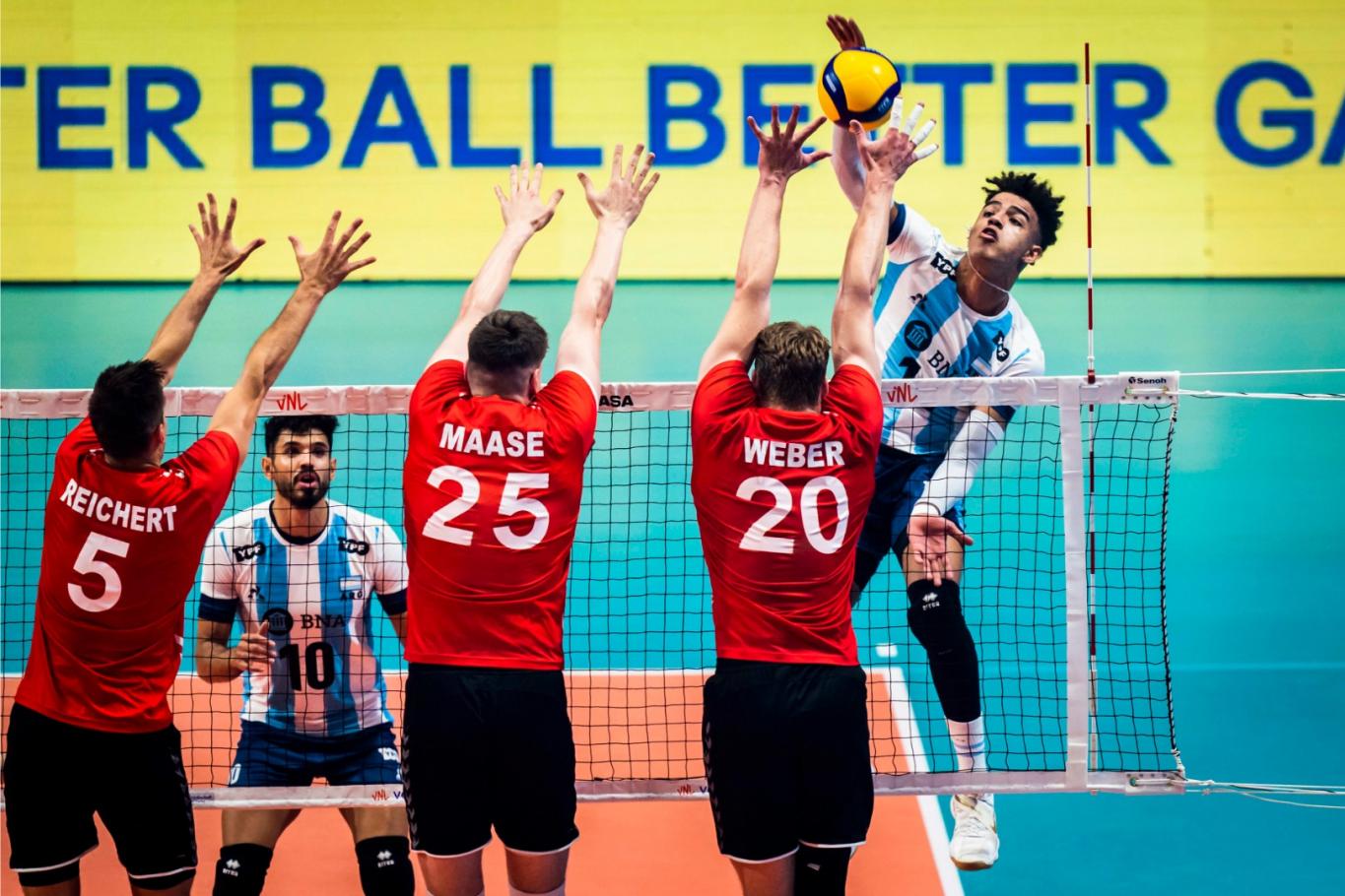 Argentina le ganó a Alemania y sumó su primera victoria en la VNL